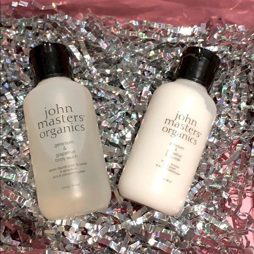 John Masters Organics Body Milk & Body Wash in Geranium & Grapefruit
